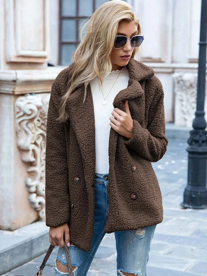 Flauschige Teddy Jacke für Damen | Schlanke Passform