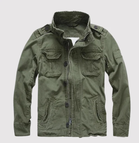 Herren Jeansjacke mit Stehkragen und mehreren Taschen | Langarm