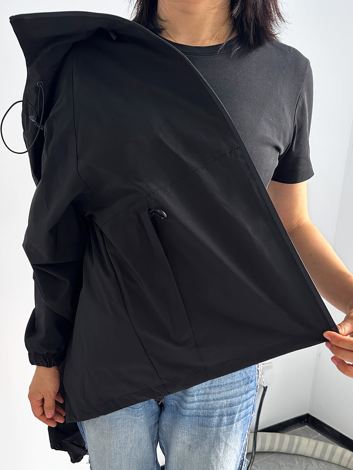 Langarm Wasserdichte Regenjacke für Damen | Mit Kapuze
