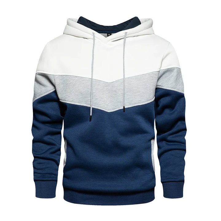 Warmer patchwork-hoodie für herren