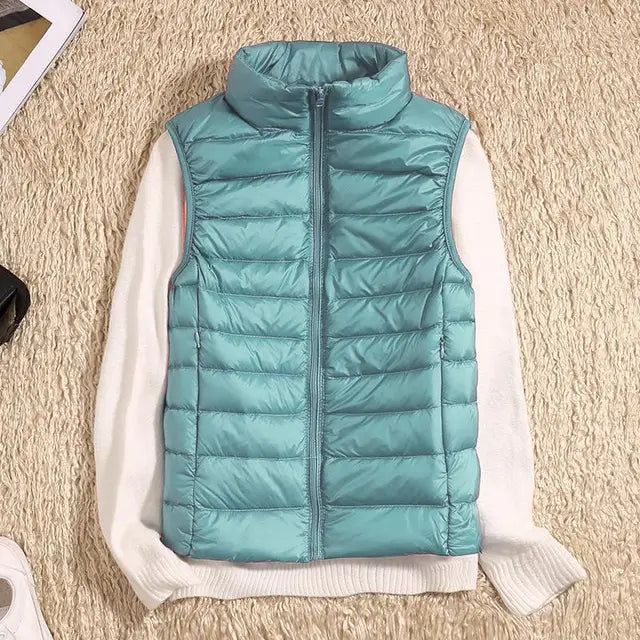 Damen Schlanke Passform Puffer Weste | Ärmellos