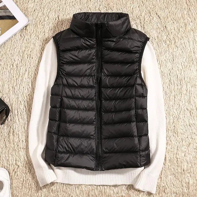 Damen Schlanke Passform Puffer Weste | Ärmellos