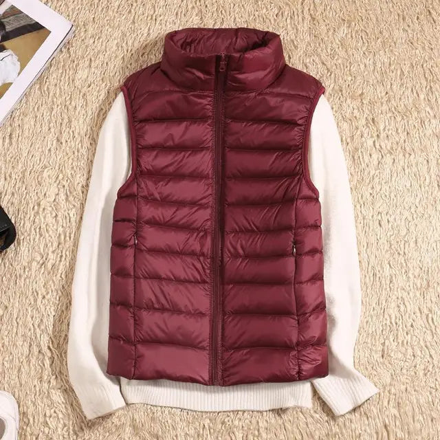 Damen Schlanke Passform Puffer Weste | Ärmellos