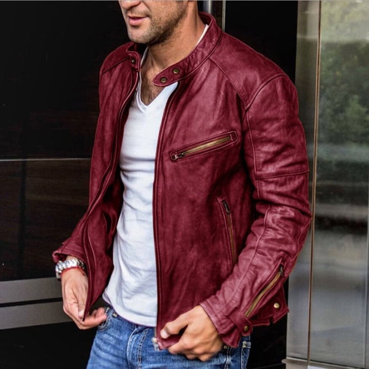 Herren Stehkragen Schlanke Passform Jacke | Reissverschluss
