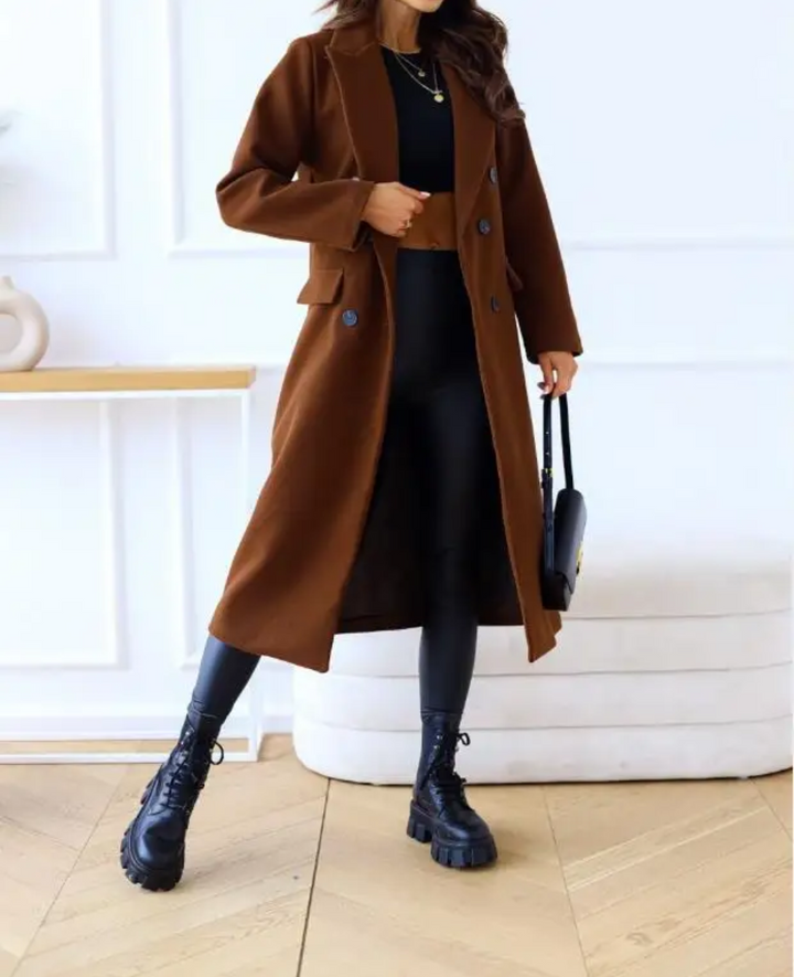 Damen Eleganter Langer Mantel | Taschen