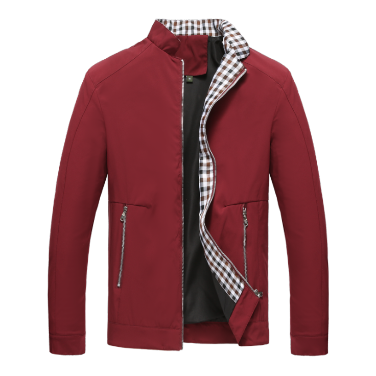 Herren Stehkragen Jacke mit Reißverschluss | Fronttaschen