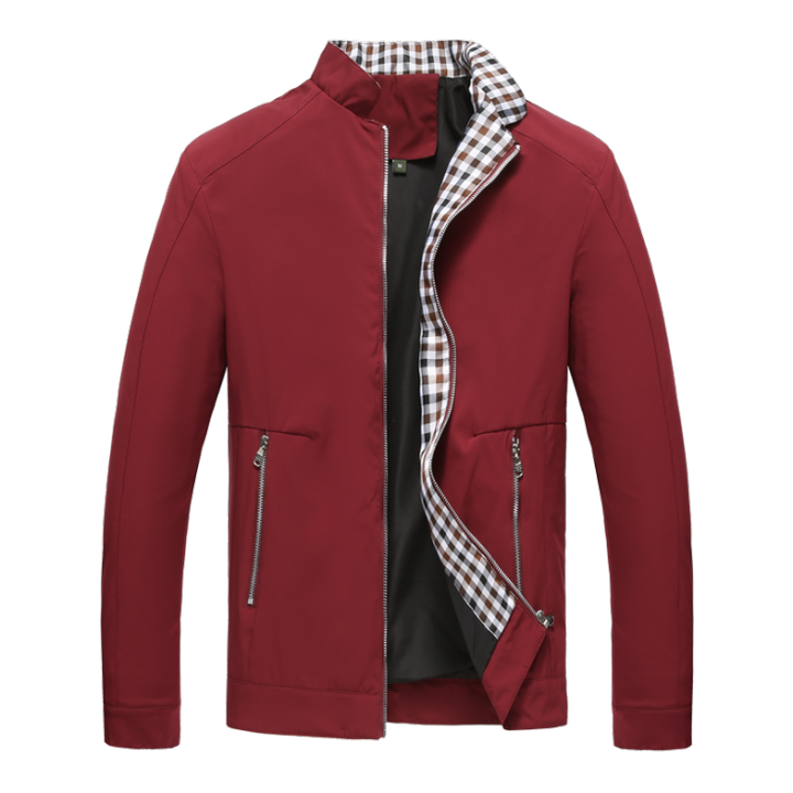 Herren Stehkragen Jacke mit Reißverschluss | Fronttaschen