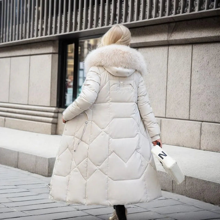 Damen Lange Puffer-Parka-Jacke | Kapuze