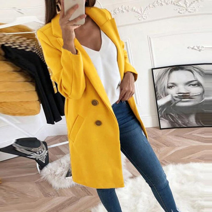 Damen Langer Mantel mit Knopfleiste | Stilvoll