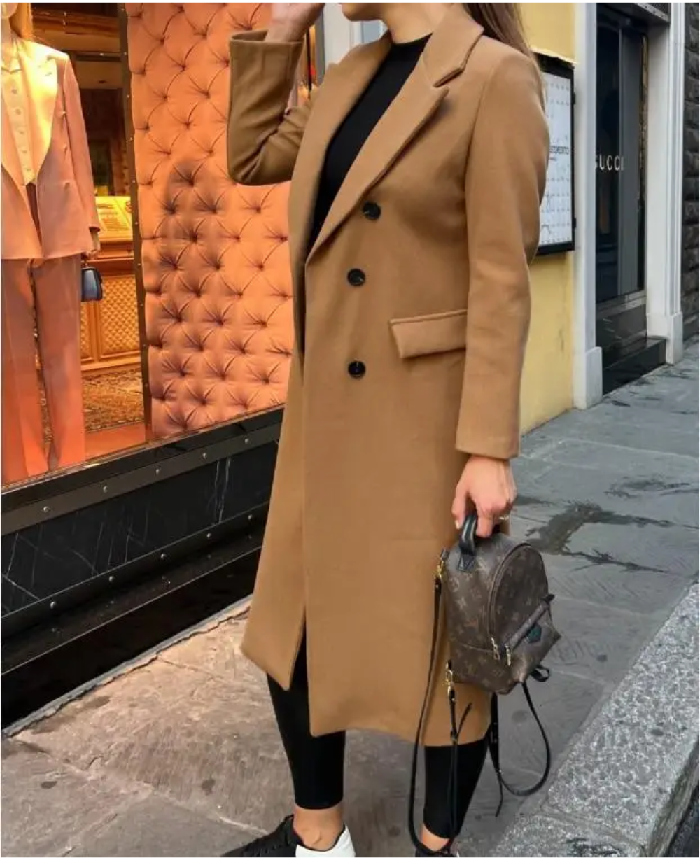 Damen Eleganter Langer Mantel | Taschen