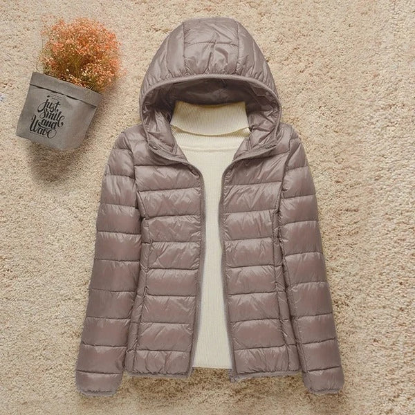 Damen Kapuze Reißverschluss Steppjacke | Puffer