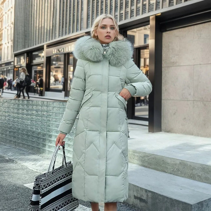 Damen Lange Puffer-Parka-Jacke | Kapuze