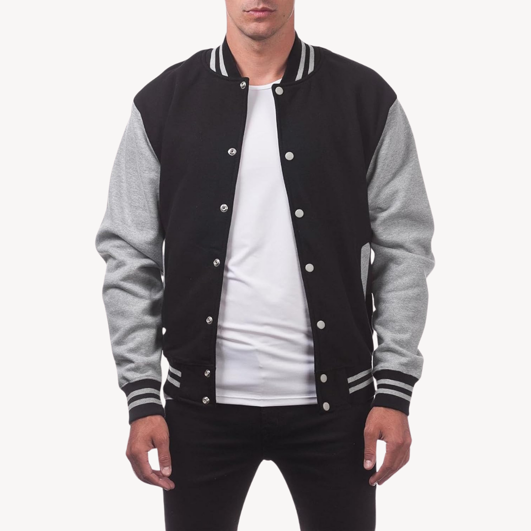 Herren Klassische Bomber Knopfleiste Jacke | Lässig