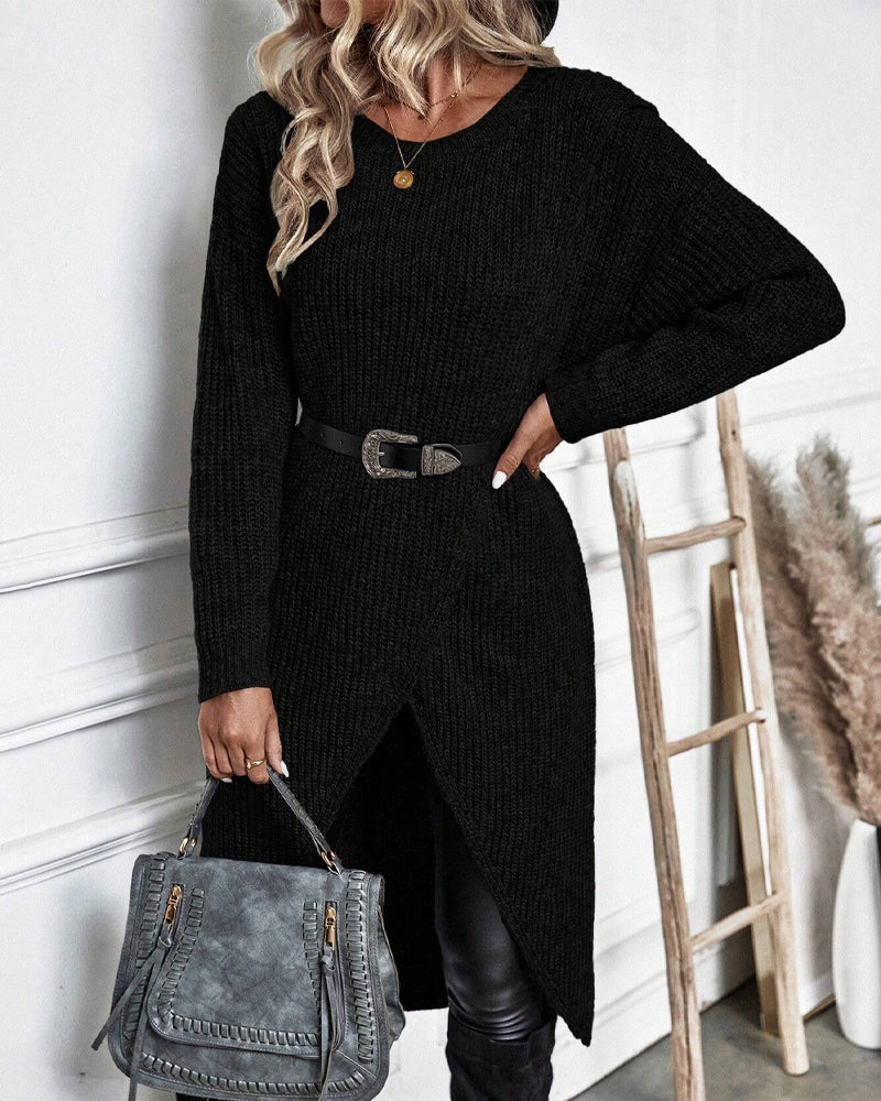 Langes modisches Pullover-Kleid