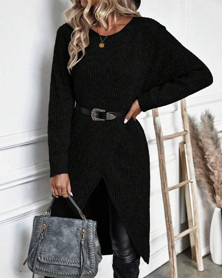 Langes modisches Pullover-Kleid