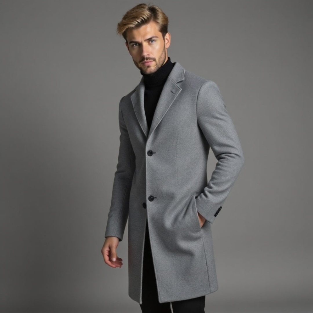 Herren Klassisch Schmaler Schnitt Formeller Trench Mantel | Winter