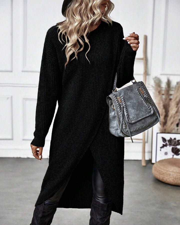 Langes modisches Pullover-Kleid