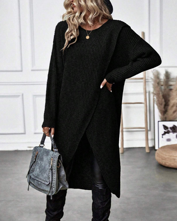 Langes modisches Pullover-Kleid