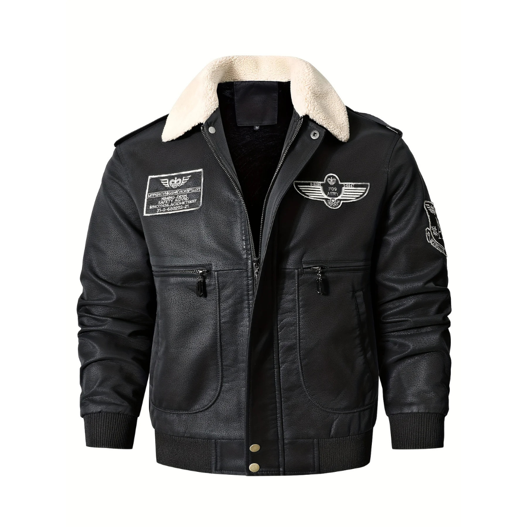 Herren Langarm Bomber Jacke | Reißverschlusstaschen