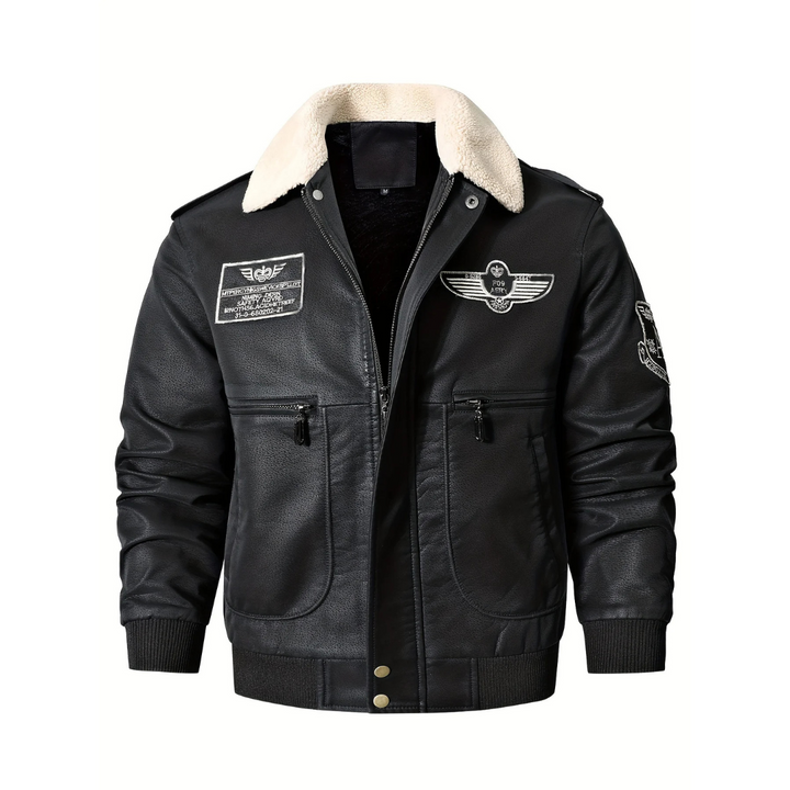 Herren Langarm Bomber Jacke | Reißverschlusstaschen