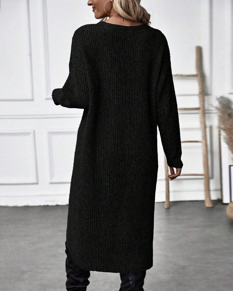 Langes modisches Pullover-Kleid