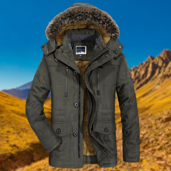 Herren-Winterparka mit Kapuze | Mehrere Taschen