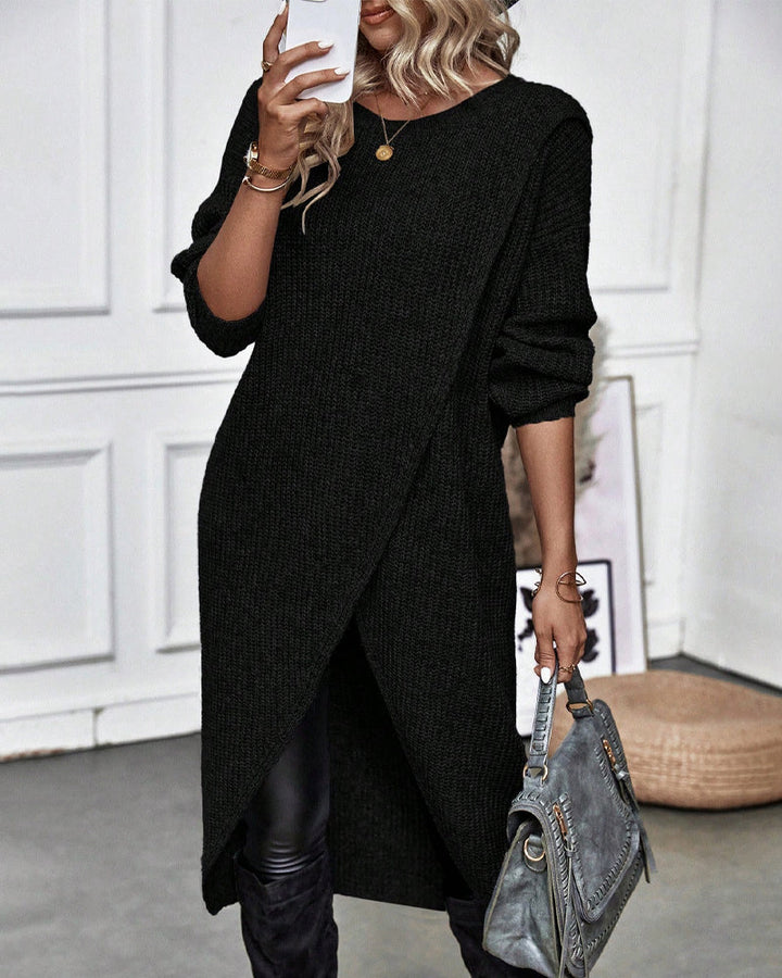 Langes modisches Pullover-Kleid