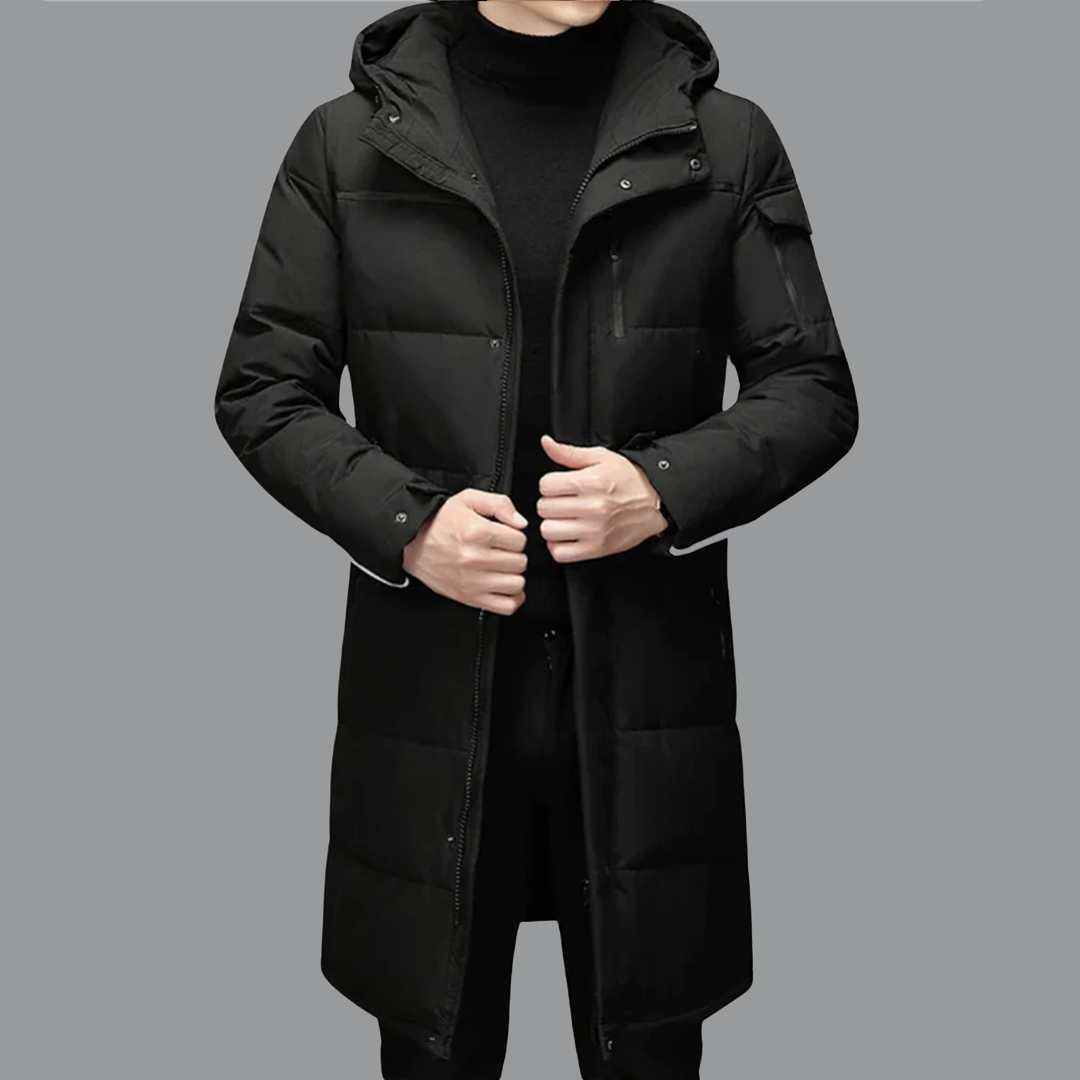 Herren Puffer Daunen Kapuze Jacke | Lange