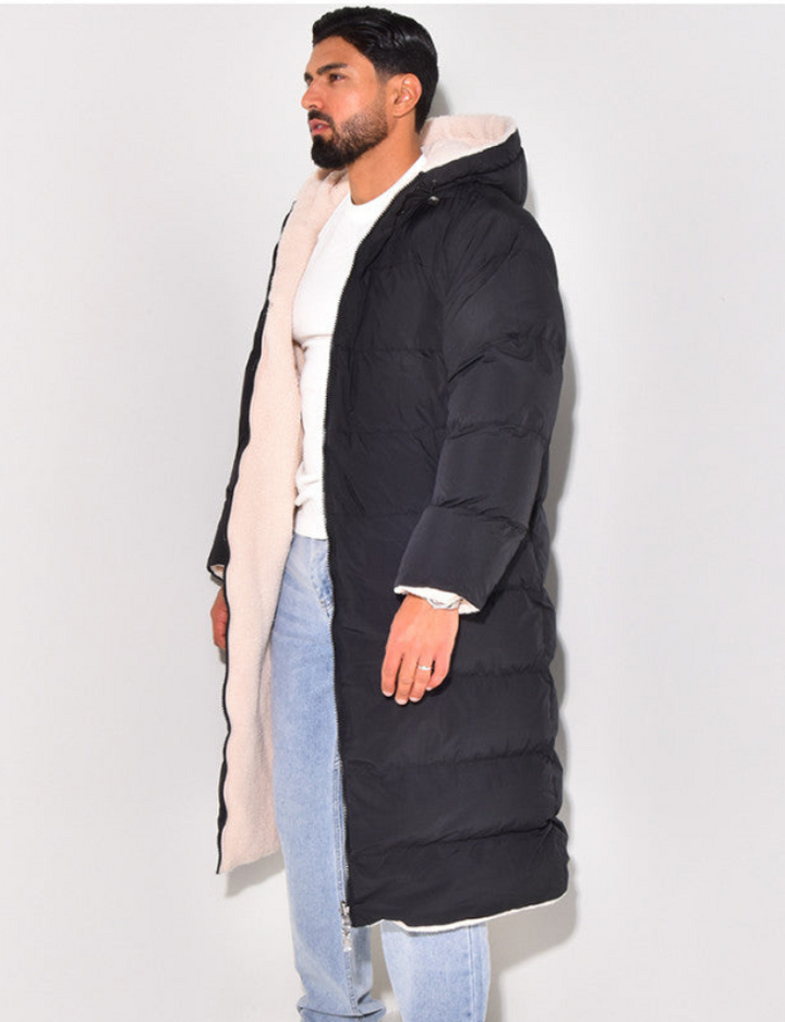 Vintage Dicker Lang Parka Herren | Schwarz