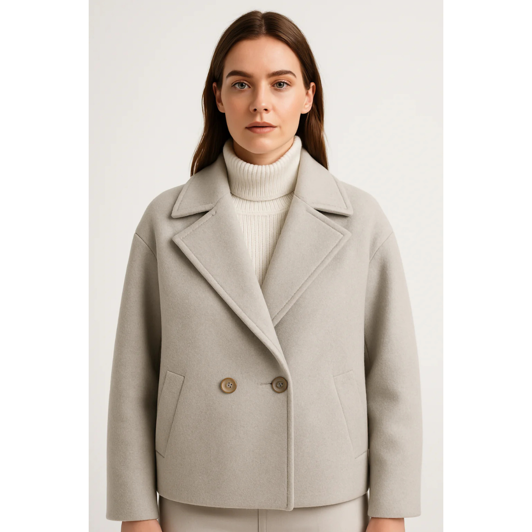 Damen Kurzer Stilvoller Mantel | Langarm