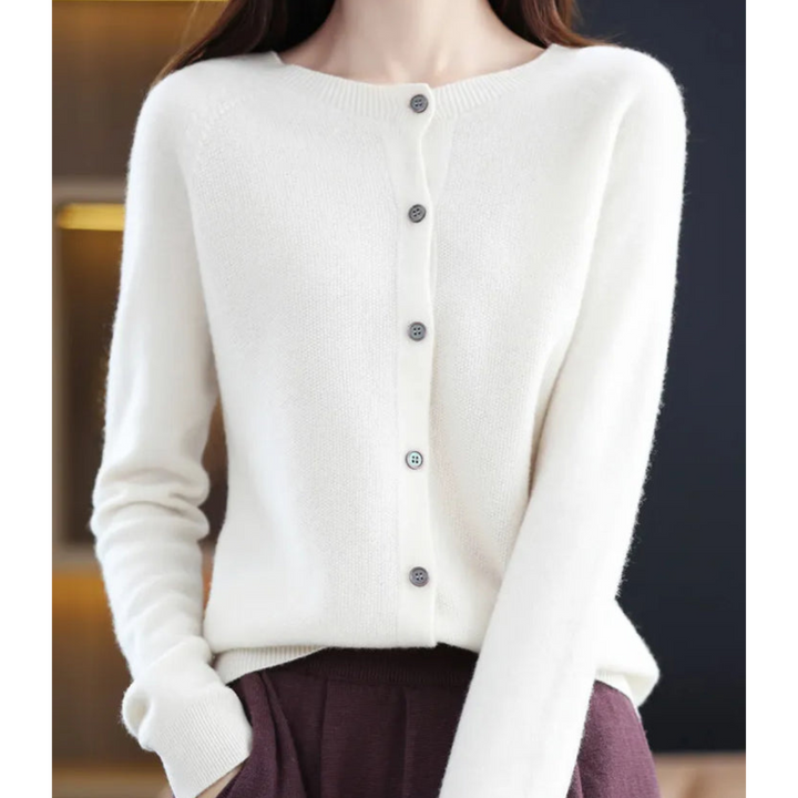 Elegante Woll-Cardigan mit Knopfverschluss