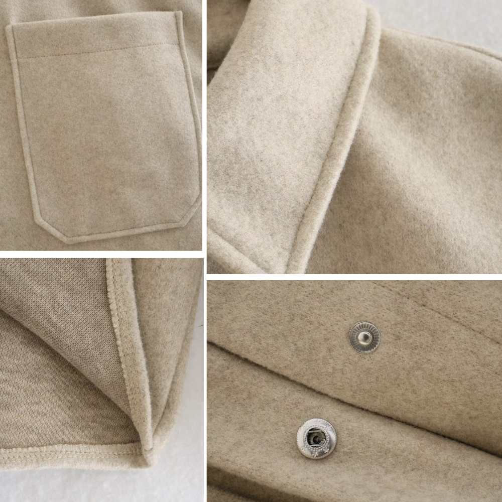 Elegante mantel in übergröße und vordertaschen
