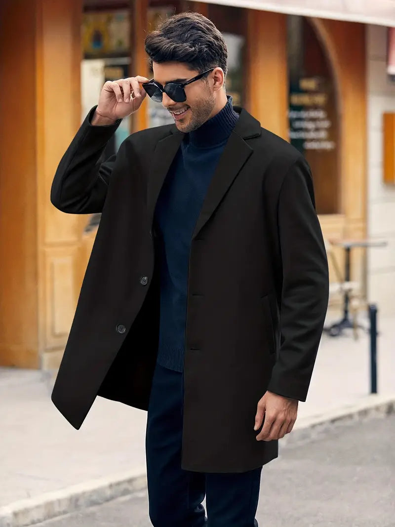 Herren Einreihiger Trenchcoat | Lange