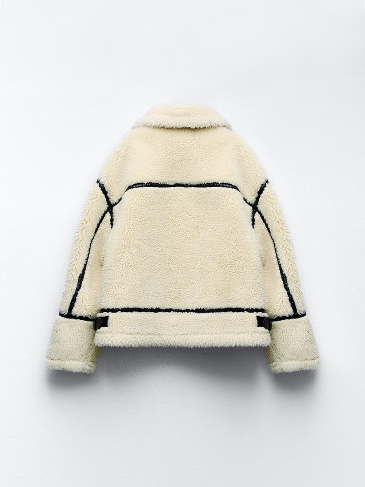 Teddy Jacke mit Reißverschluss für Damen | Puffer
