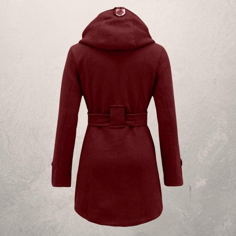 Damen-Warmmantel mit Gürtel | Kapuze