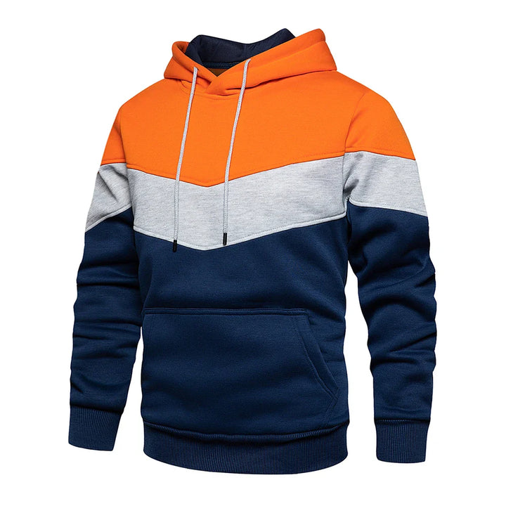 Warmer patchwork-hoodie für herren