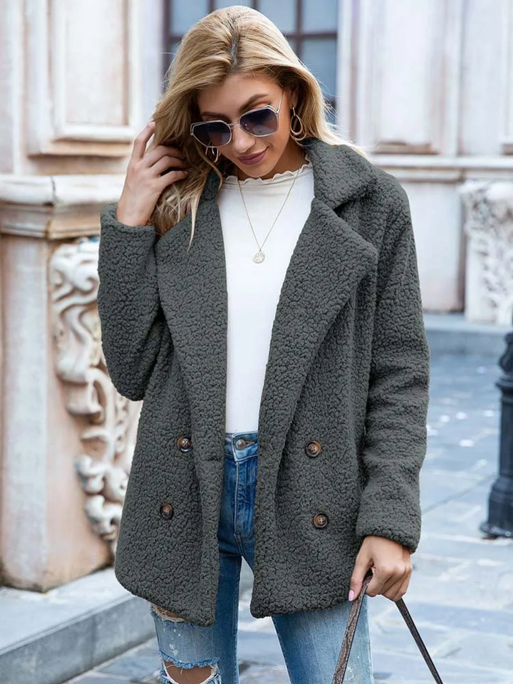Flauschige Teddy Jacke für Damen | Schlanke Passform