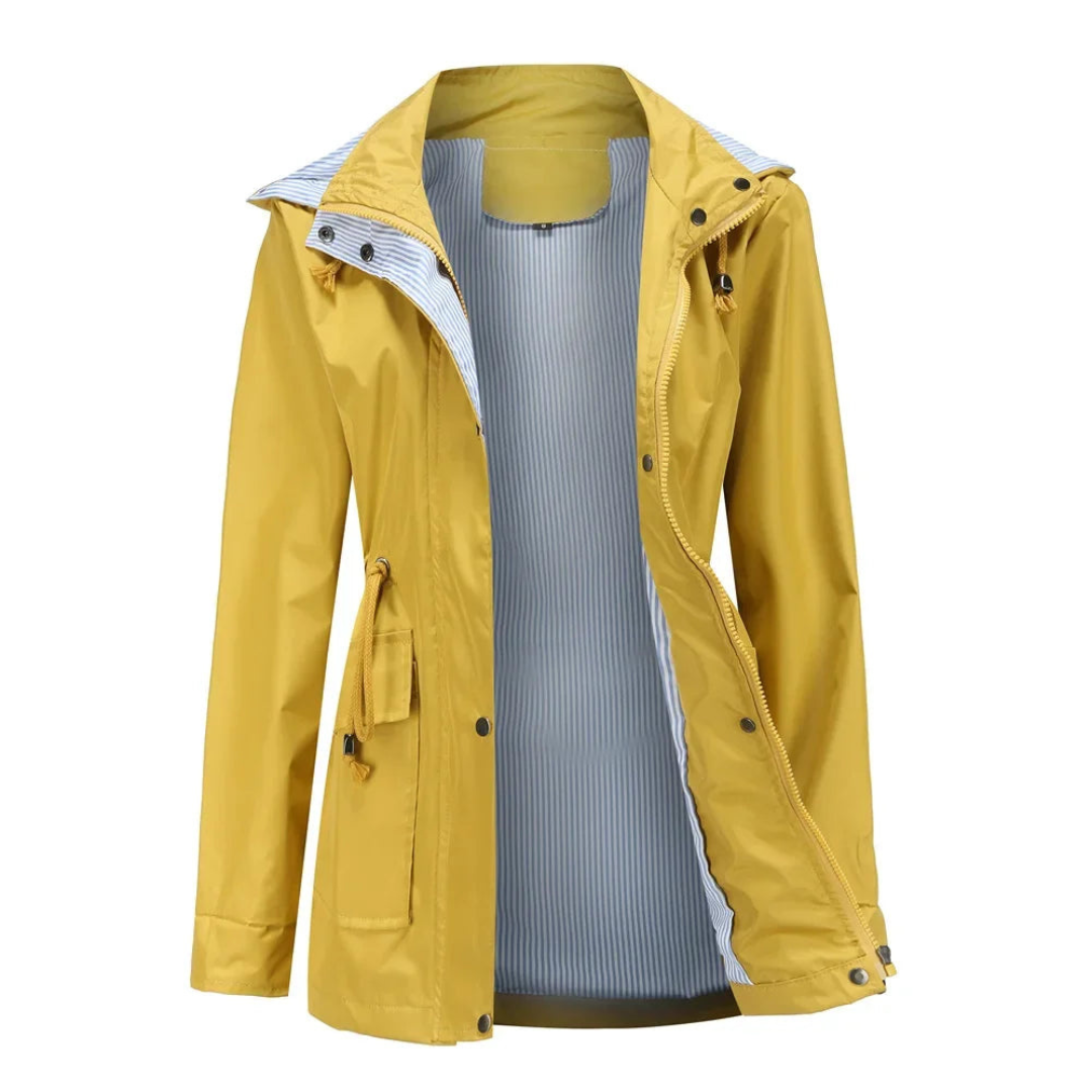 Schlichte Wasserdichte Regenjacke für Damen mit Kapuze | Zeitlos