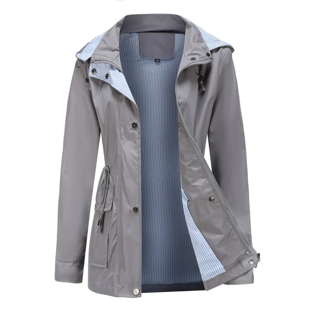 Schlichte Wasserdichte Regenjacke für Damen mit Kapuze | Zeitlos