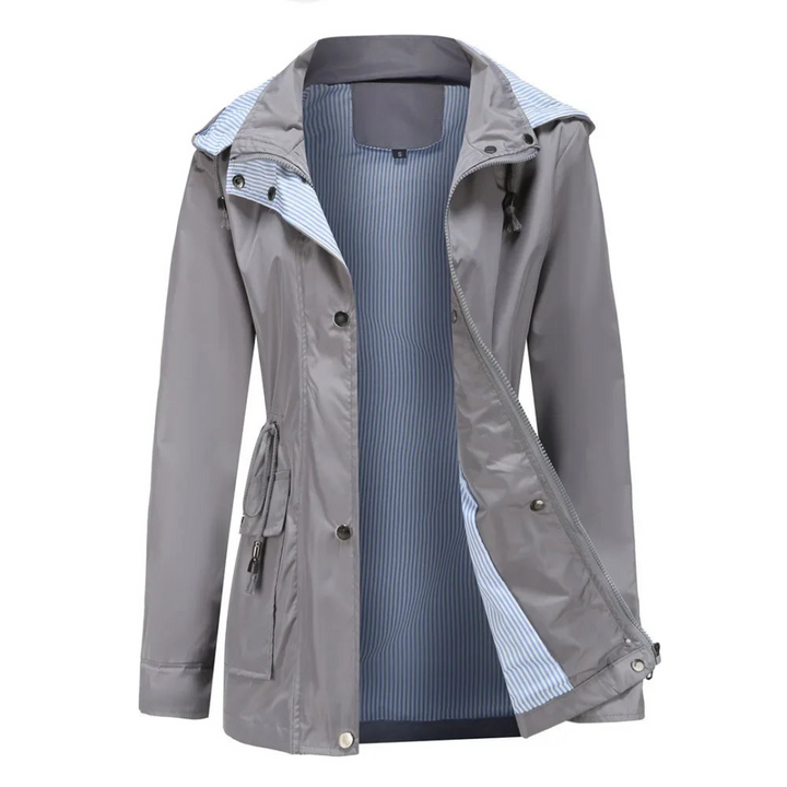 Schlichte Wasserdichte Regenjacke für Damen mit Kapuze | Zeitlos