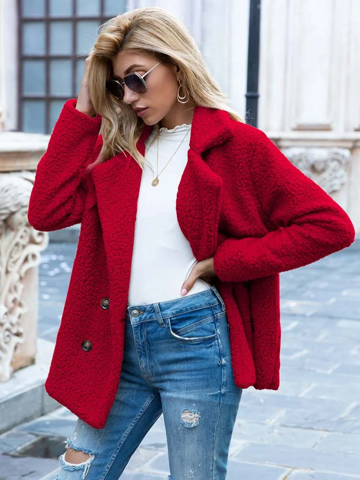 Flauschige Teddy Jacke für Damen | Schlanke Passform