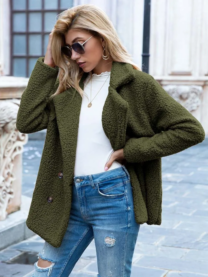 Flauschige Teddy Jacke für Damen | Schlanke Passform