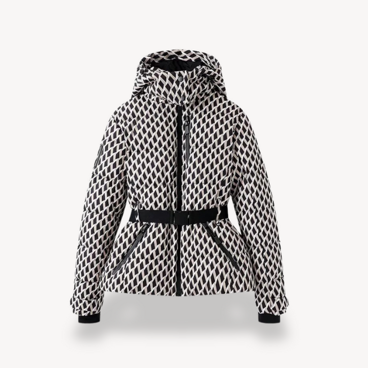 Damen Reißverschlusstaschen Pufferjacke | Gürtel