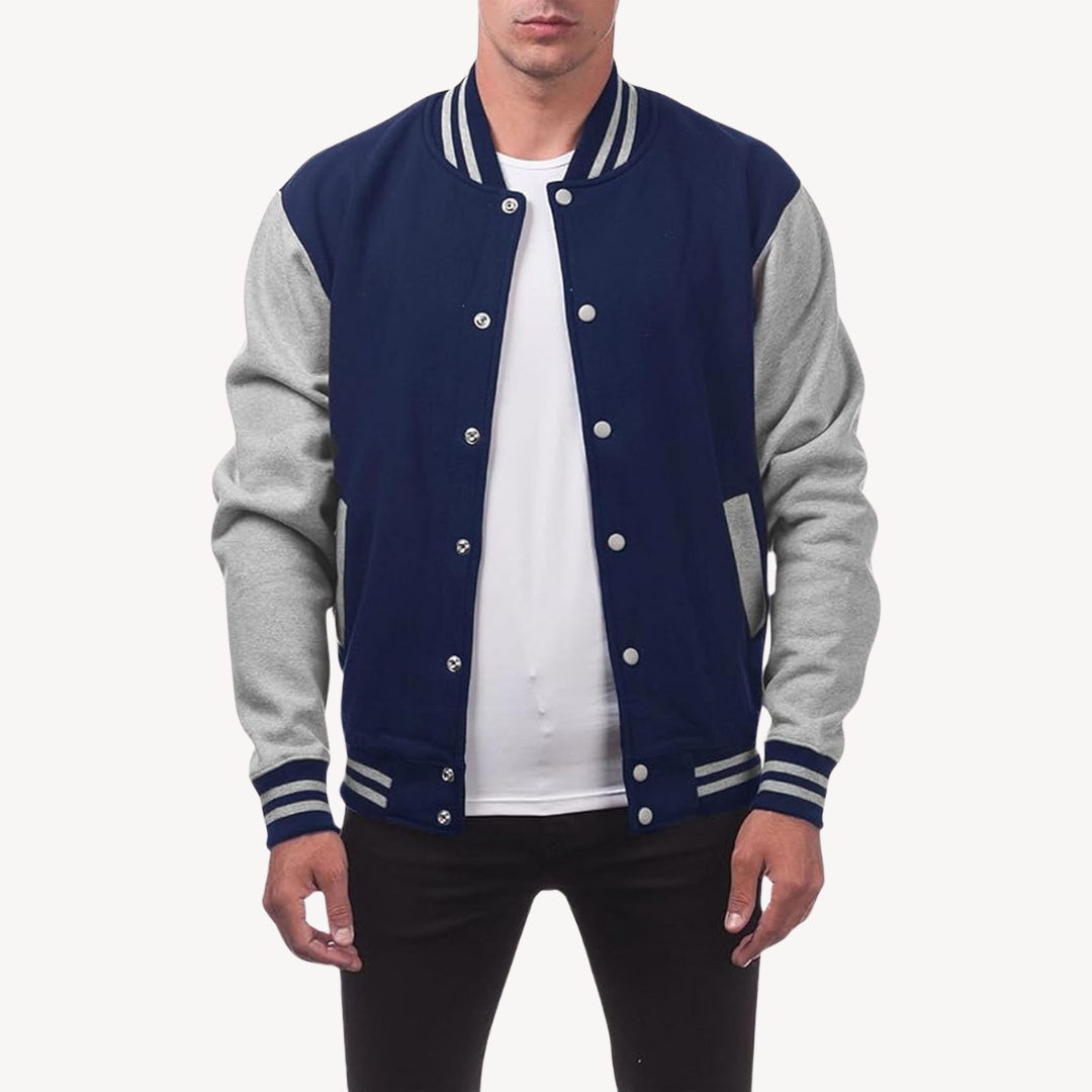 Herren Klassische Bomber Knopfleiste Jacke | Lässig