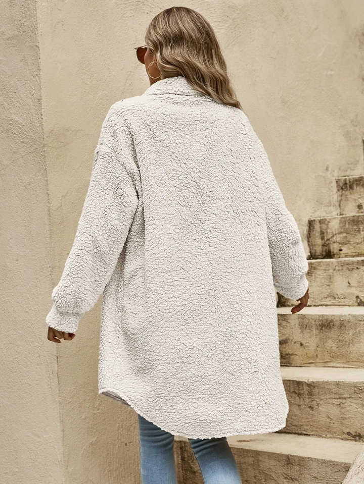 Damen Lang Teddy Jacke | Moderne