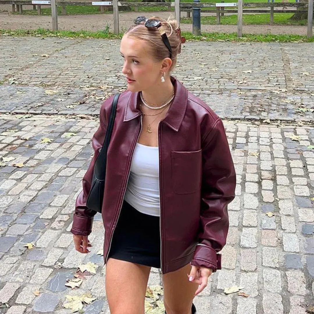 Damen Bikerjacke in Übergröße | Reißverschluss