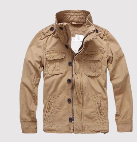 Herren Jeansjacke mit Stehkragen und mehreren Taschen | Langarm