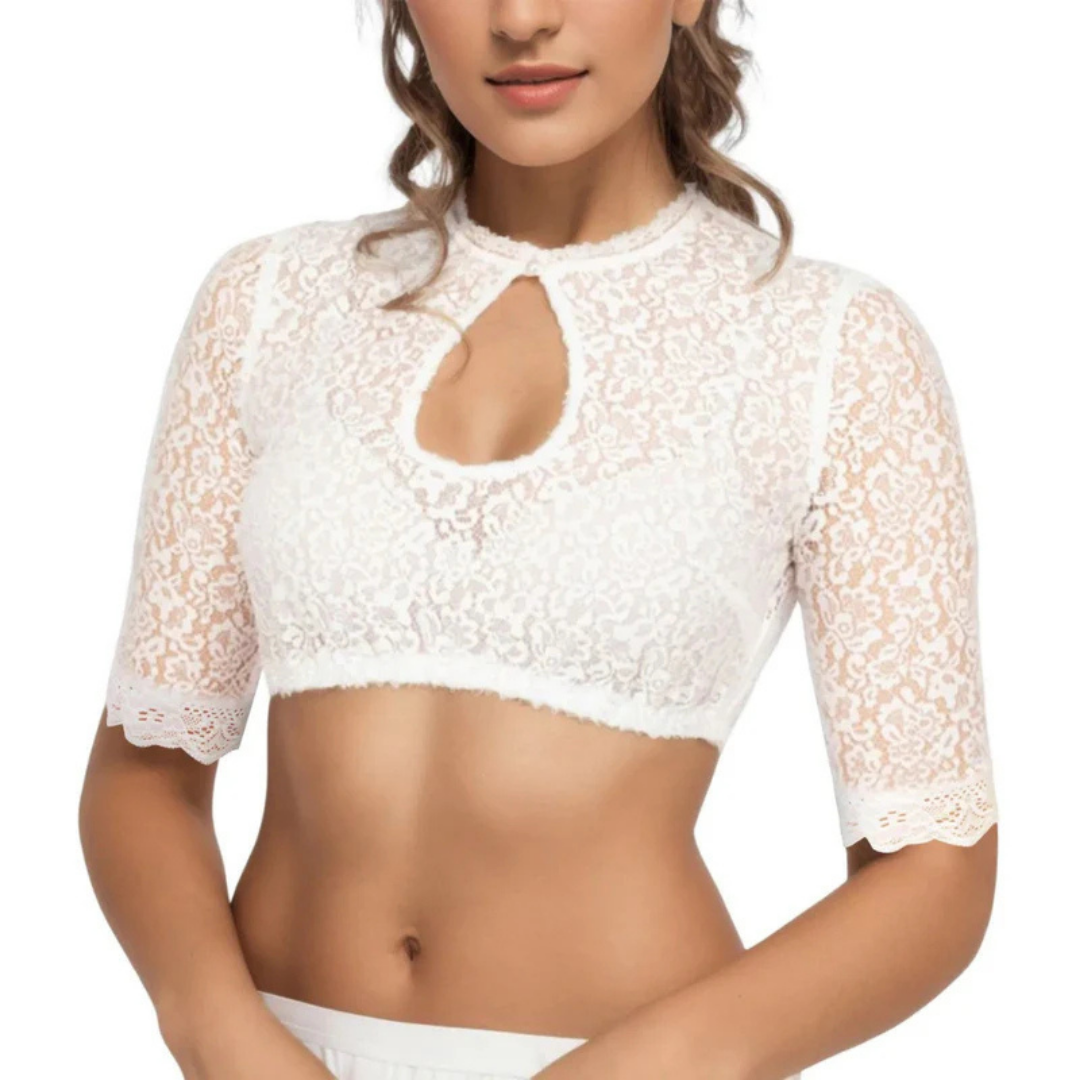 Damen Trachten Dirndl Oktoberfest Bluse | Kurze Ärmel