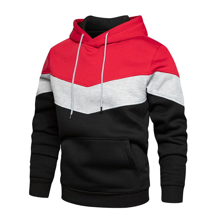 Warmer patchwork-hoodie für herren