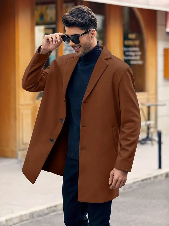 Herren Einreihiger Trenchcoat | Lange